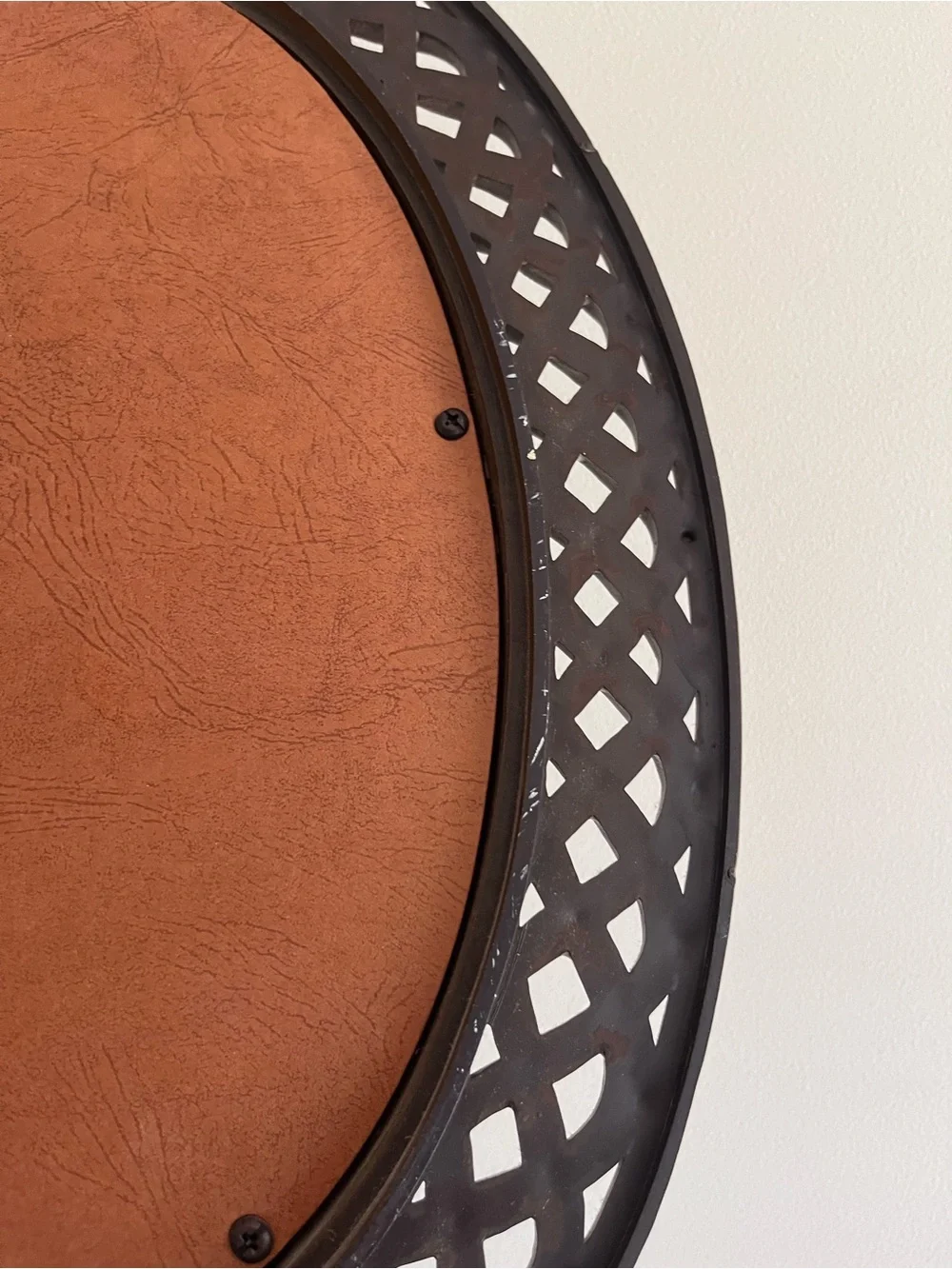 Homco Vintage Faux Wood Woven Oval Mirror